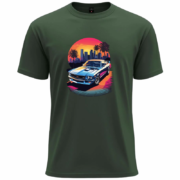 Retro Sunset Muscle Car T-Shirt - Image 2