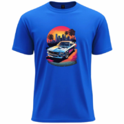 Retro Sunset Muscle Car T-Shirt - Image 3