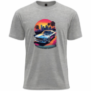 Retro Sunset Muscle Car T-Shirt - Image 5