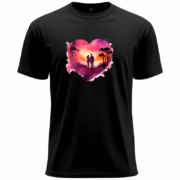 Romantic Sunset Heart T-Shirt - Image 6