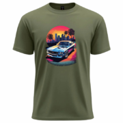 Retro Sunset Muscle Car T-Shirt - Image 8