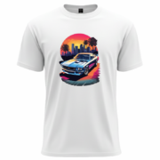 Retro Sunset Muscle Car T-Shirt - Image 9