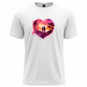 Romantic Sunset Heart T-Shirt - Image 8