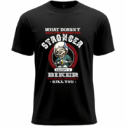 Stronger Biker Skull  Tee - Image 4