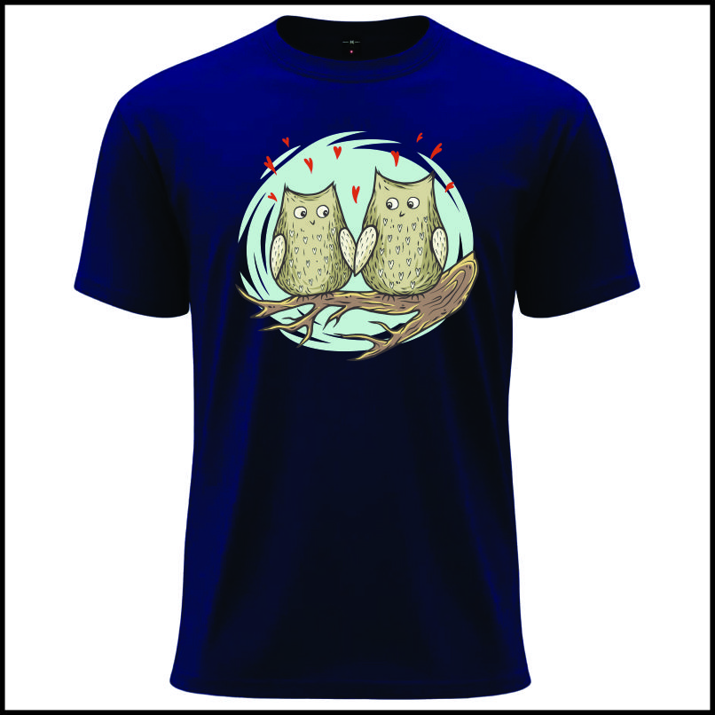 4 Cute Owl Love T-Shirt - Image 1