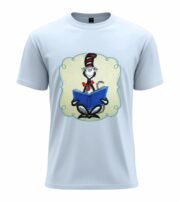 Reading Cat Cartoon  Tee - Image 2