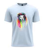 Neon Color Lion Graphic Tee - Image 2