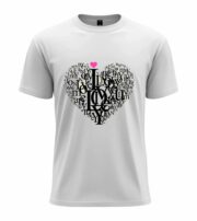 Love Typography Heart  T-Shirt - Image 11