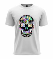 Colorful Sugar Skull Art Tee - Image 10