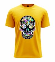 Colorful Sugar Skull Art Tee - Image 11