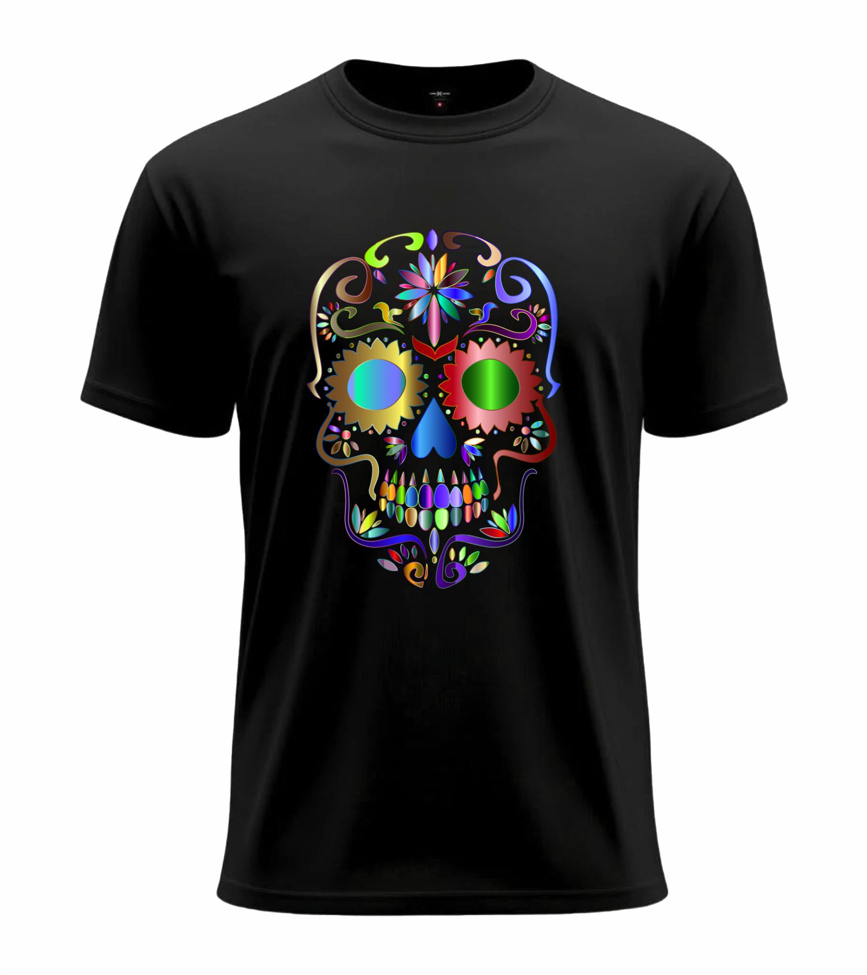 01 (12) Colorful Sugar Skull Tee - Image 1