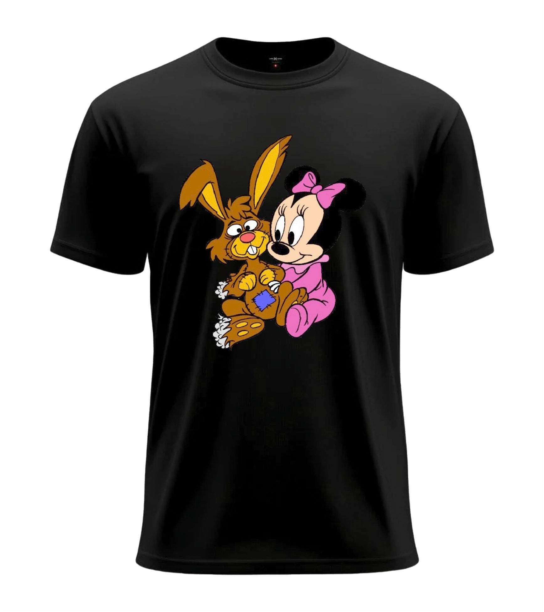 01 (13) Cute Bunny & Mouse Cartoon Friendship Tee - Image 1