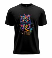 Neon Tiger Geometric Art Tee