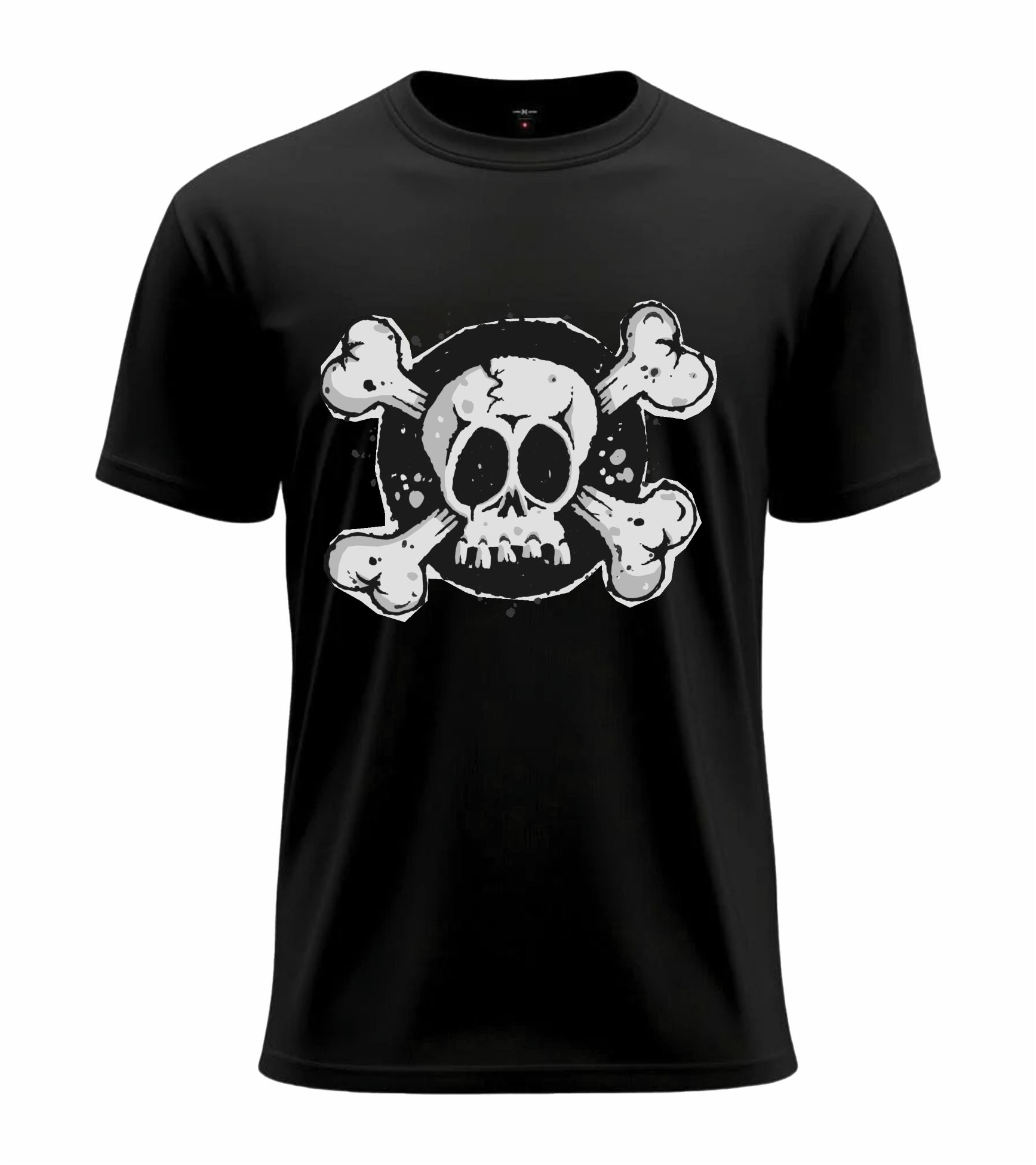 01 (13) Grunge Skull Crossbones Tee - Image 1