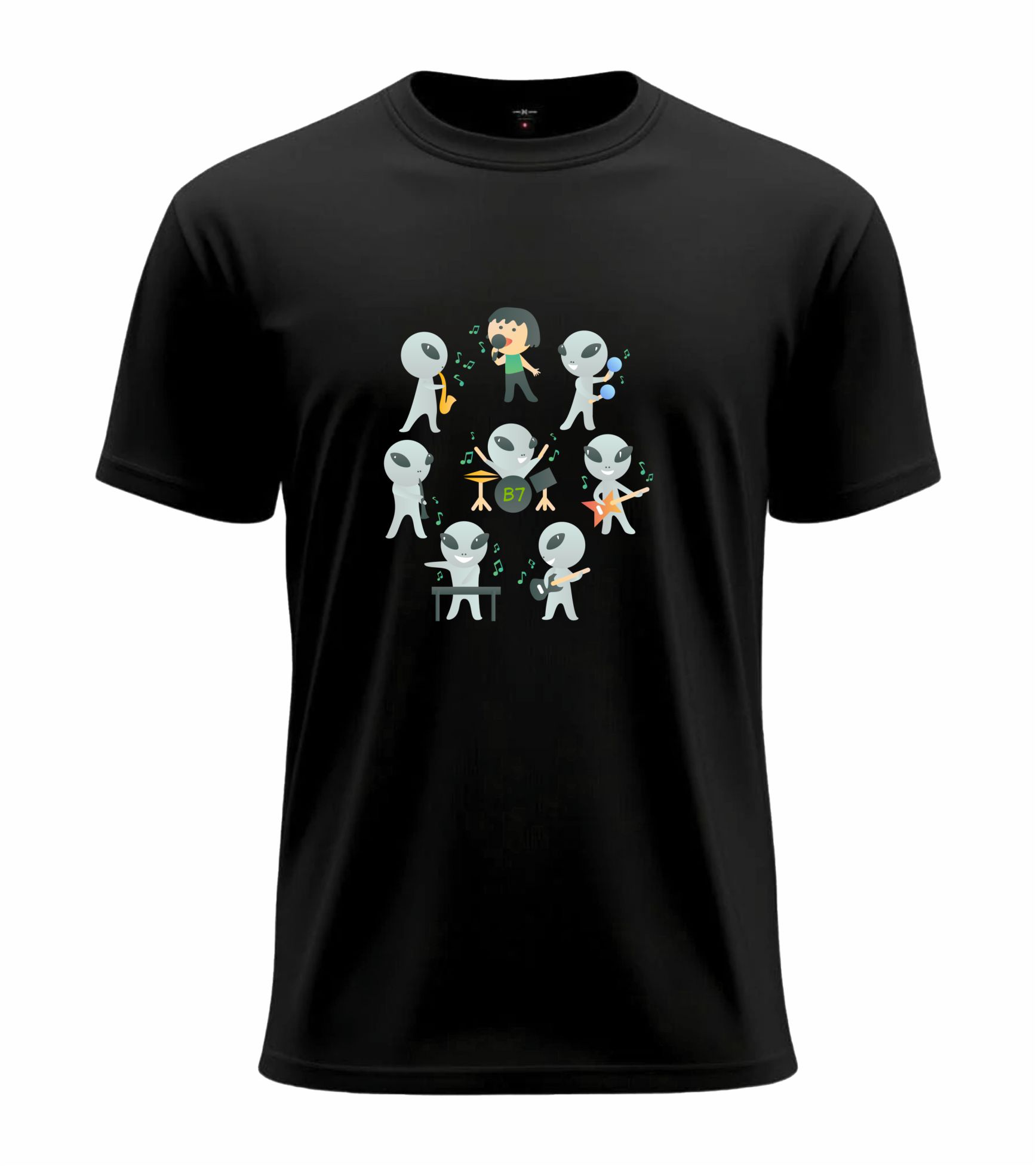 01 (13) Alien Band Music Tee - Image 1