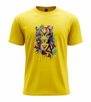Neon Tiger Geometric Art Tee - Image 3