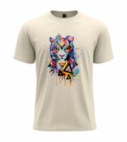 Neon Tiger Geometric Art Tee - Image 6