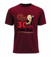 30 Years Coffee News Celebration T-Shirt - Image 9