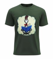 Reading Cat Cartoon  Tee - Image 8