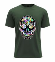 Colorful Sugar Skull Art Tee - Image 7