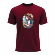 Anime Floral Girl Aesthetic Tee