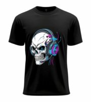 Cyber Skull Headphones  T-Shirt - Image 13