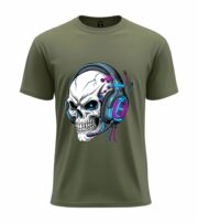 Cyber Skull Headphones  T-Shirt - Image 9