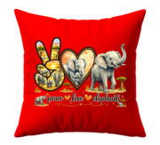 Peace Love Elephants Decorative Cushion - Image 12