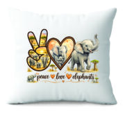 Peace Love Elephants Decorative Cushion - Image 14