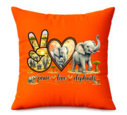 Peace Love Elephants Decorative Cushion - Image 3