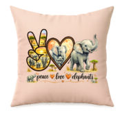 Peace Love Elephants Decorative Cushion - Image 8