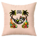 Hello Summer Beach Cat Cushion