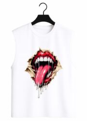 Ripped Vampire Mouth Graphic Sleeveless Tank Top - Image 11