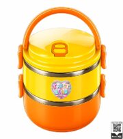 Insulated Stainless Steel 2-Tier Lunch Box with Handle - Image 2