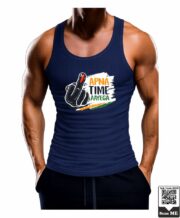 Men's Ink Finger Apna Time Aayega Printed Vest - Image 11