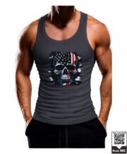 Men's Patriotic Skull Graphic Printed Vest - Image 3