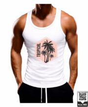 Men's Tropical Palm Graphic Printed Vest - Image 3
