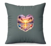 Tropical Sunset Heart Cushion - Image 10
