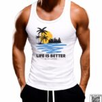 Men's Life Is Better Beach Sunset Printed Vest