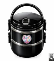 Insulated Stainless Steel 2-Tier Lunch Box with Handle - Image 9