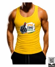 Men's Ink Finger Apna Time Aayega Printed Vest - Image 2