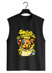 Smile Brooklyn Bear Graphic Sleeveless Tank Top - Image 3