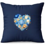 Ocean Shell Heart Cushion
