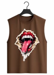 Ripped Vampire Mouth Graphic Sleeveless Tank Top - Image 10