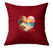 Sunset Beach Heart Cushion - Image 3