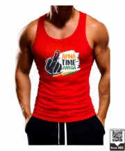 Men's Ink Finger Apna Time Aayega Printed Vest - Image 10