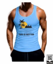 Men's Life Is Better Beach Sunset Printed Vest - Image 3