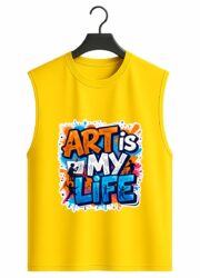Art Is My Life Graphic Sleeveless Tank Top