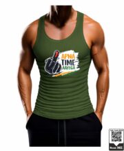 Men's Ink Finger Apna Time Aayega Printed Vest - Image 9