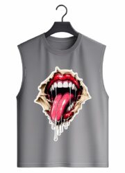 Ripped Vampire Mouth Graphic Sleeveless Tank Top - Image 7